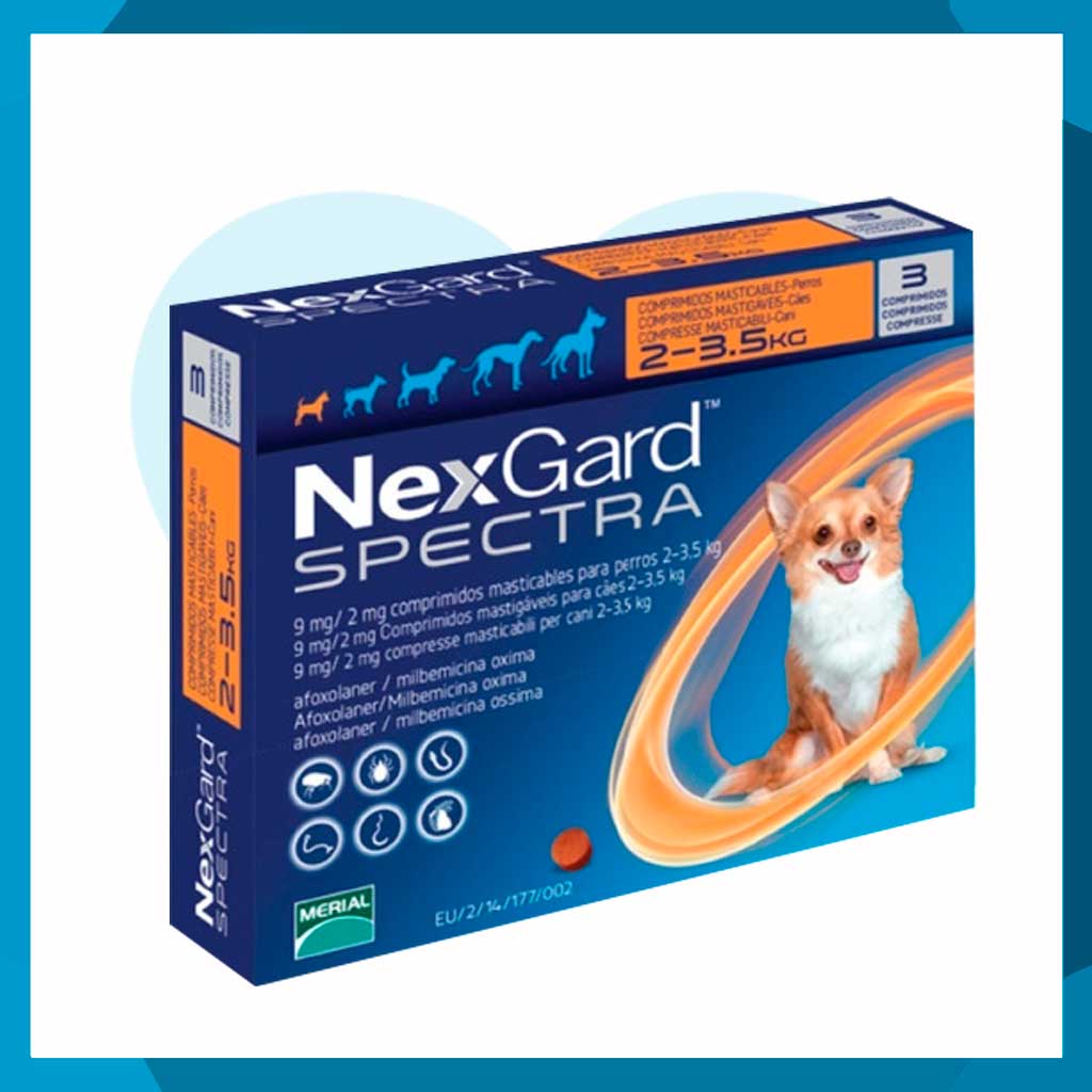 NexGard Spectra 2 - 3.5kg 3 Tabletas Masticables