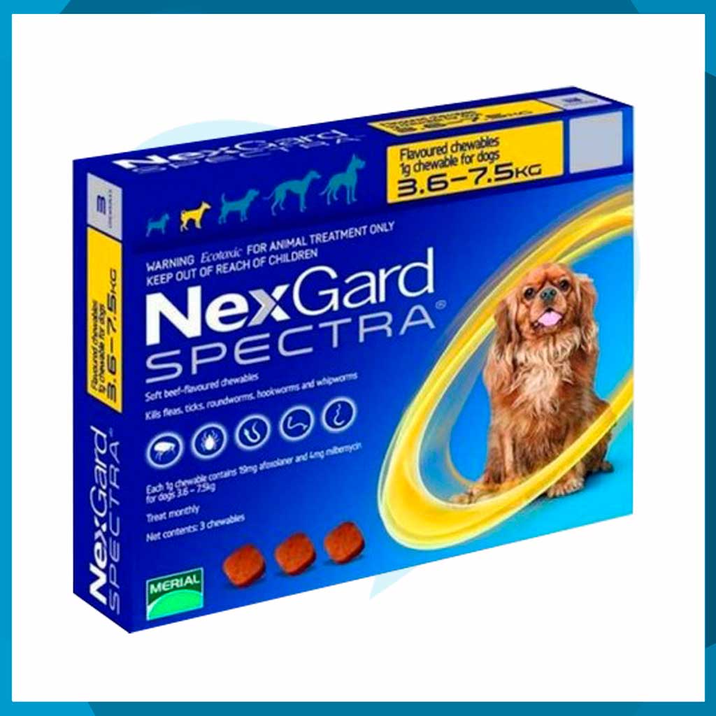NexGard Spectra 3.6 - 7.5kg 3 Tabletas Masticables