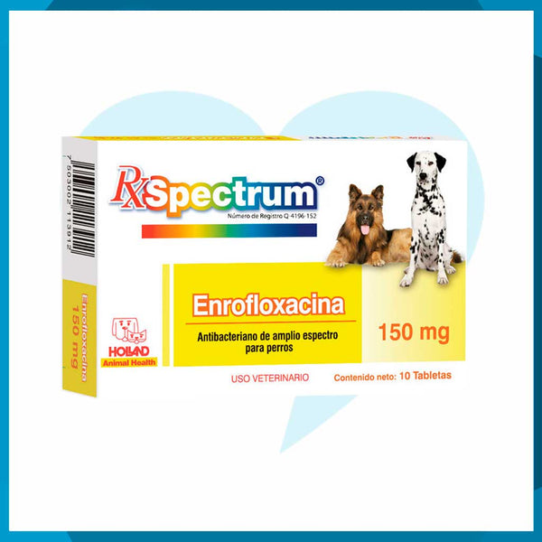Rx Spectrum Enrofloxacina 150mg Caja 10 Tabletas