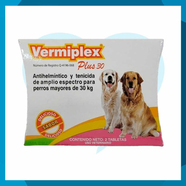 Vermiplex Plus 30kg Blister 2 Tabletas