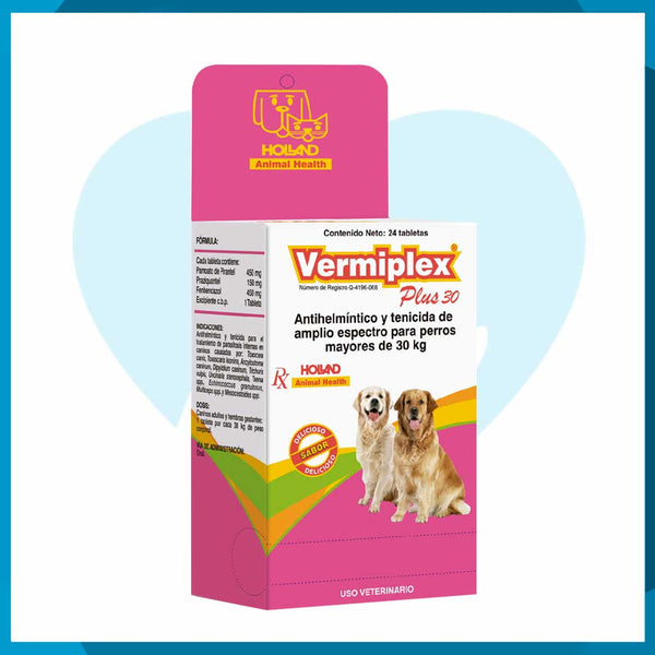 Vermiplex Plus 30kg Caja 24 Tabletas