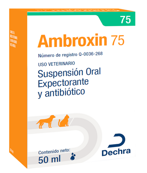 Ambroxin 75mg Suspensión Oral 50ml (requiere receta medica veterinaria vigente)