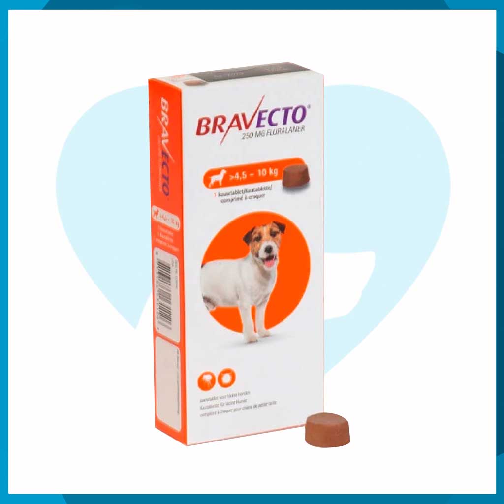 Bravecto 250mg 4.5 - 10kg 1 Tableta Masticable