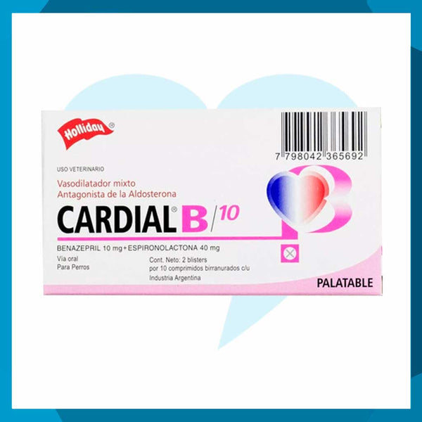 Cardial B 10mg Caja 20 Comprimidos