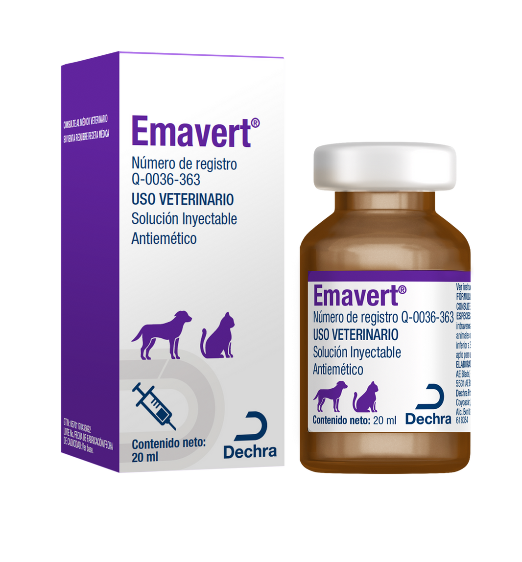 Emavert solución inyectable 20 ml (requiere receta medica veterinaria vigente)