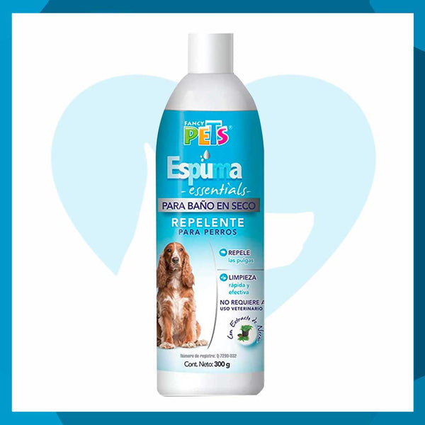 Espuma Fancy Pets Essentials Repelente Baño en Seco Para Perro 300g