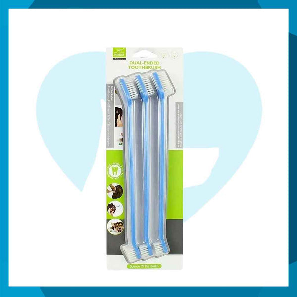 Kit Cepillos Dentales Dobles Para Mascota