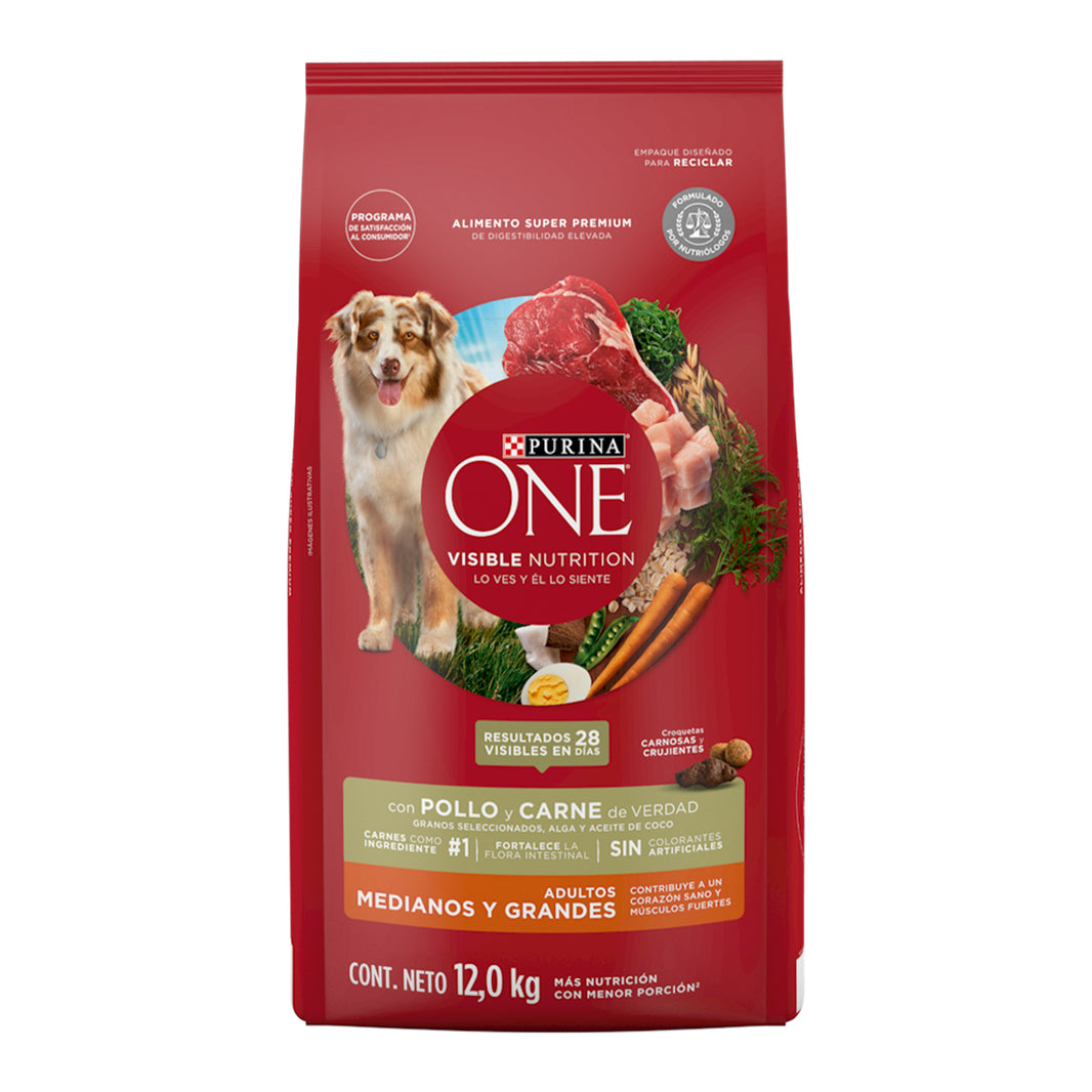One Perro Adulto Carne 12 kg