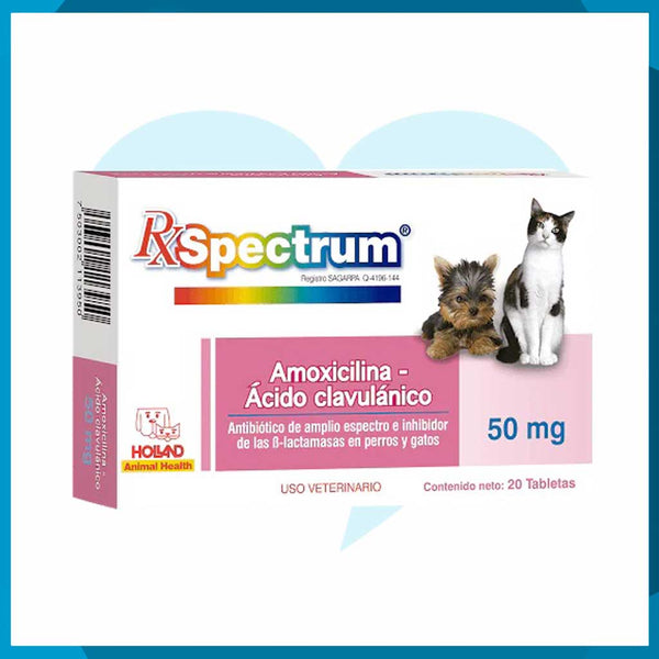 Rx Spectrum Amoxicilina y Ácido Clavulánico 50mg Caja 20 Tabletas