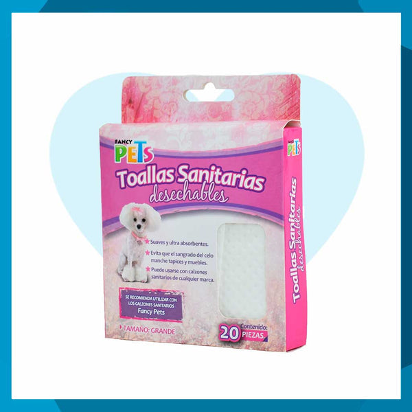 Toallas Sanitarias Fancy Pets Desechables 20 Piezas Grande
