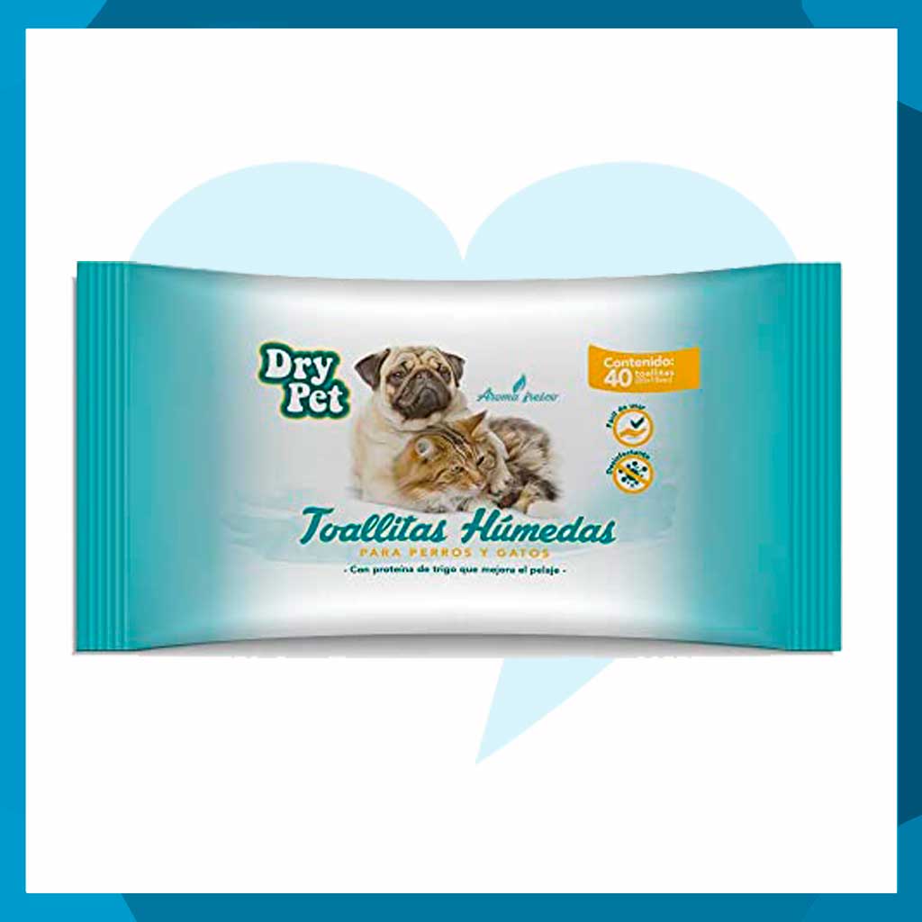 Toallitas Limpiadoras Dry Pet Para Mascotas 40pzas