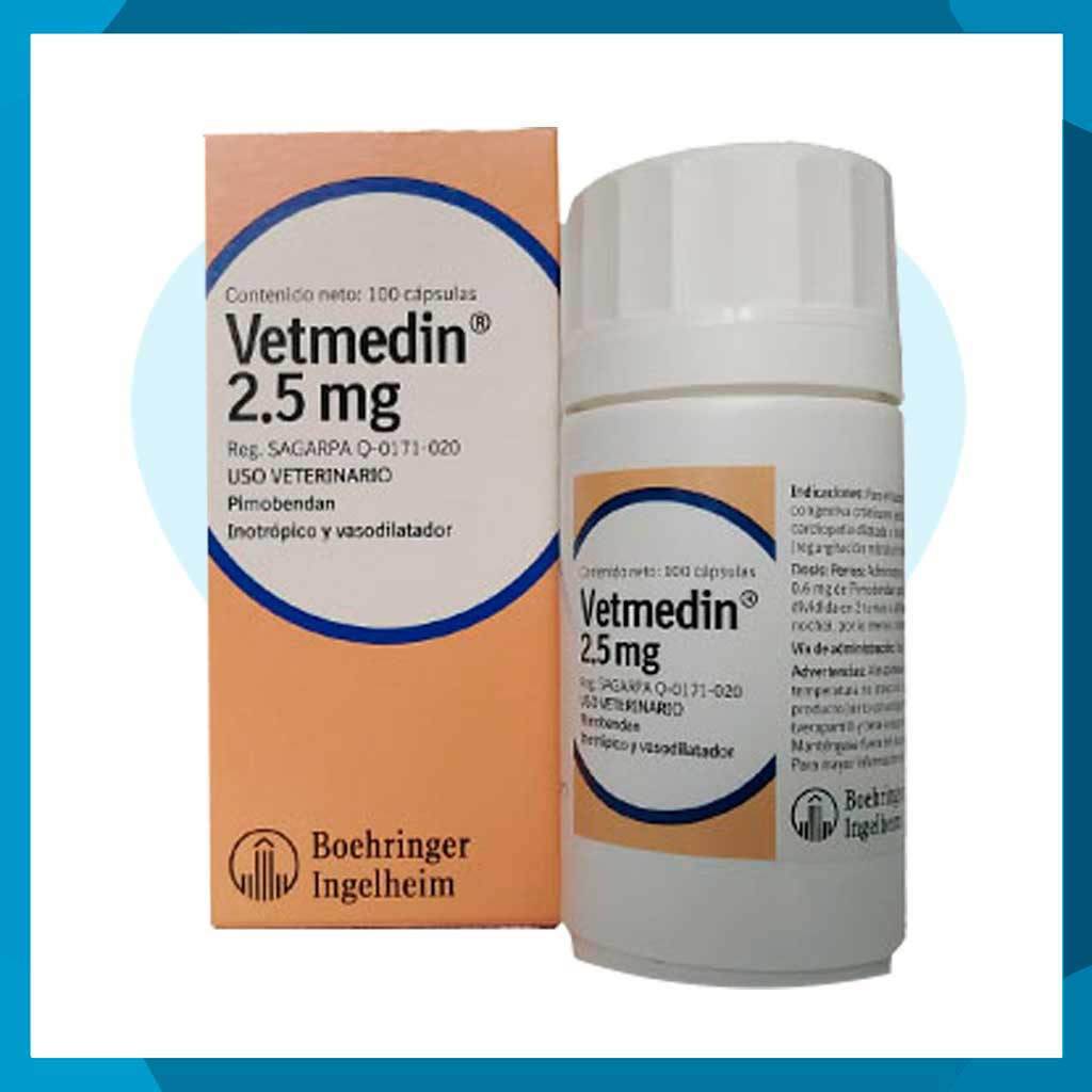 Vetmedin 2.5mg Frasco 100 Cápsulas (requiere receta medica veterinaria vigente)