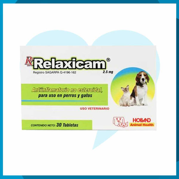 RX Relaxicam 2.5mg Caja 30 Tabletas (requiere receta medica veterinaria vigente)